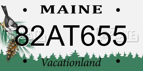 82AT655 Maine License Plate
