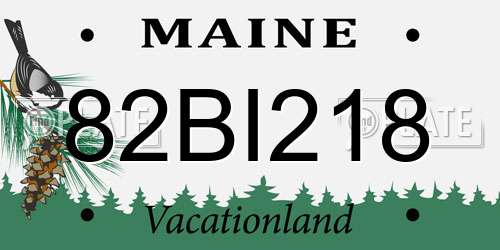 82BI218 Maine License Plate