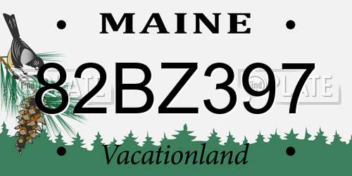82BZ397 Maine License Plate