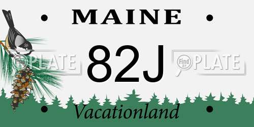 82J Maine License Plate