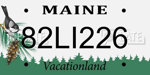 82LI226 Maine License Plate