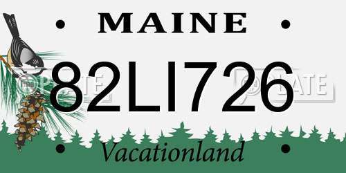 82LI726 Maine License Plate