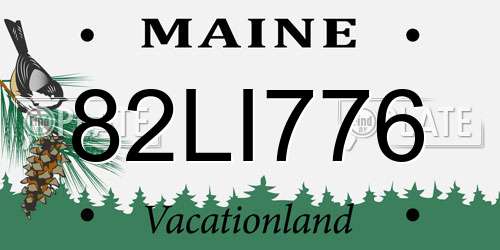 82LI776 Maine License Plate