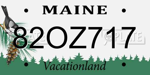 82OZ717 Maine License Plate
