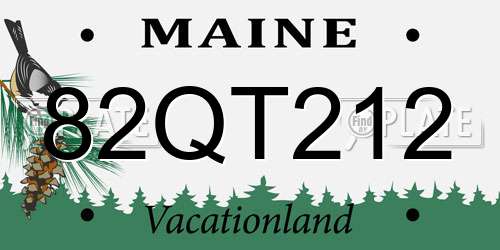 82QT212 Maine License Plate