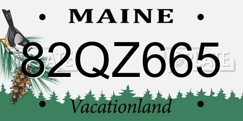 82QZ665 Maine License Plate