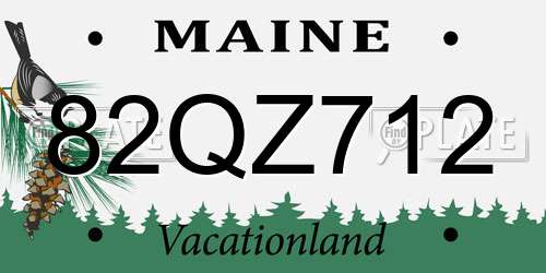 82QZ712 Maine License Plate