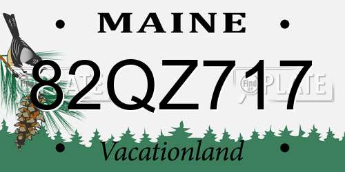 82QZ717 Maine License Plate