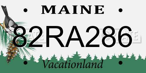 82RA286 Maine License Plate