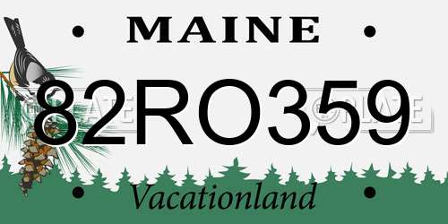 82RO359 Maine License Plate