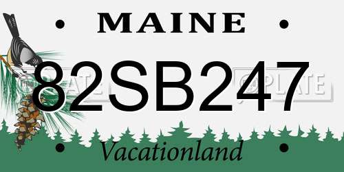 82SB247 Maine License Plate