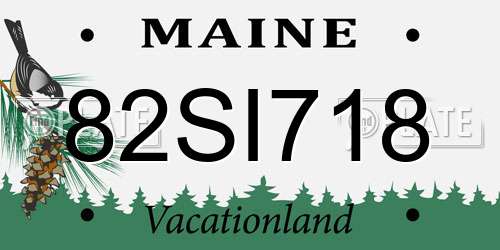 82SI718 Maine License Plate