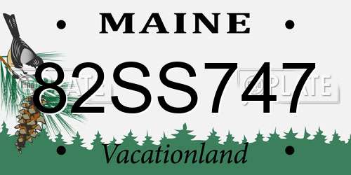 82SS747 Maine License Plate