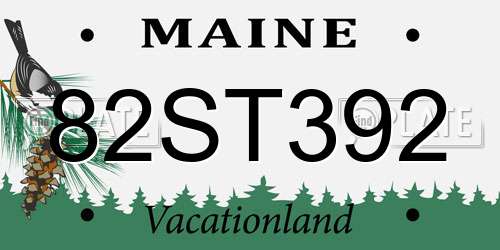82ST392 Maine License Plate