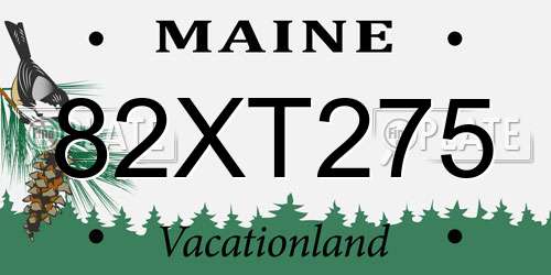 82XT275 Maine License Plate