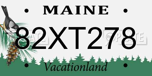 82XT278 Maine License Plate