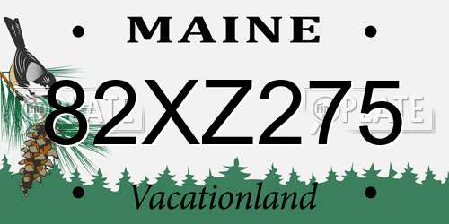 82XZ275 Maine License Plate