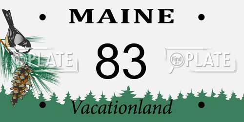 83 Maine License Plate
