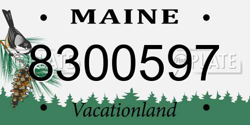 8300597 Maine License Plate