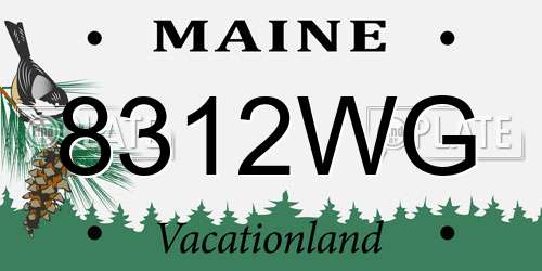 8312WG Maine License Plate