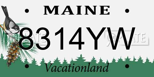 8314YW Maine License Plate