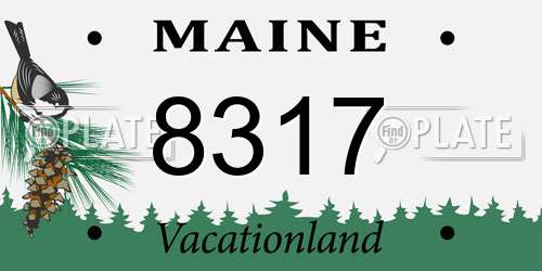 8317 Maine License Plate