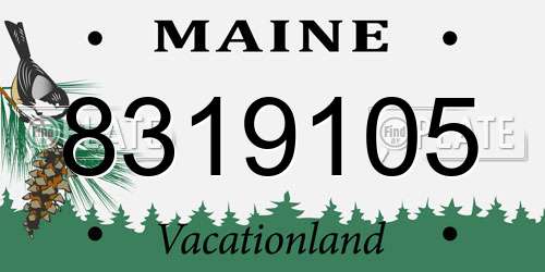 8319105 Maine License Plate