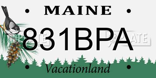 831BPA Maine License Plate