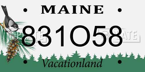 831O58 Maine License Plate