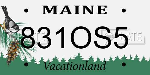831OS5 Maine License Plate