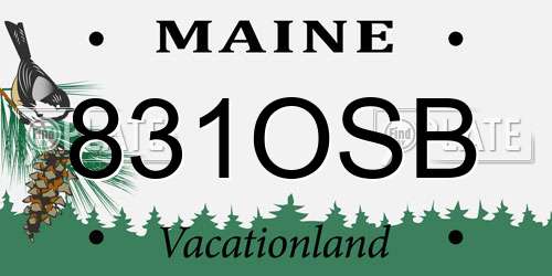 831OSB Maine License Plate