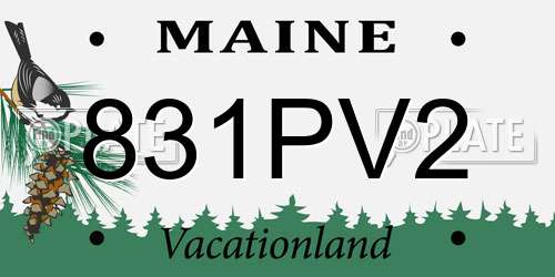831PV2 Maine License Plate