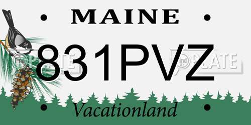831PVZ Maine License Plate