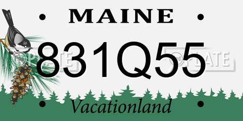 831Q55 Maine License Plate