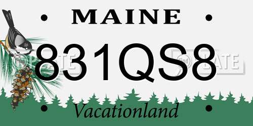 831QS8 Maine License Plate