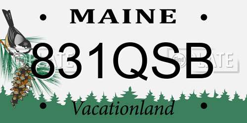 831QSB Maine License Plate