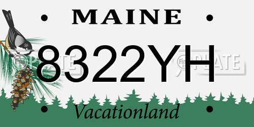 8322YH Maine License Plate