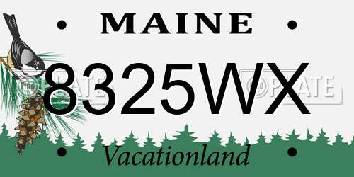 8325WX Maine License Plate