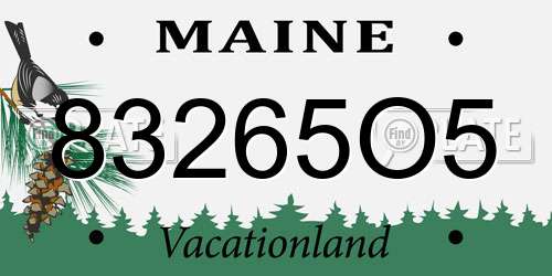 83265O5 Maine License Plate
