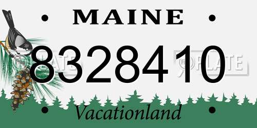 8328410 Maine License Plate