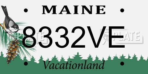 8332VE Maine License Plate