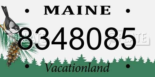 8348085 Maine License Plate