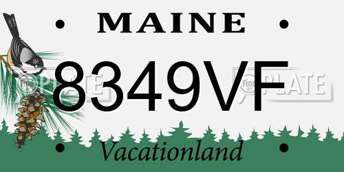 8349VF Maine License Plate