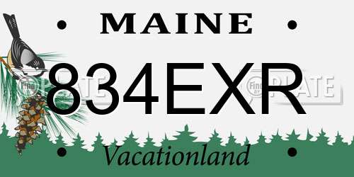 834EXR Maine License Plate
