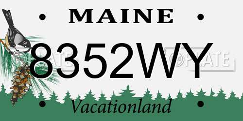 8352WY Maine License Plate