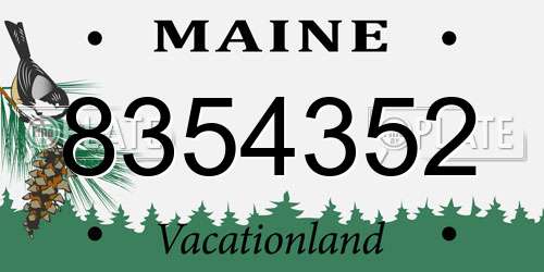 8354352 Maine License Plate