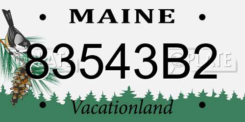 83543B2 Maine License Plate