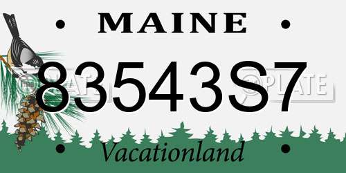 83543S7 Maine License Plate