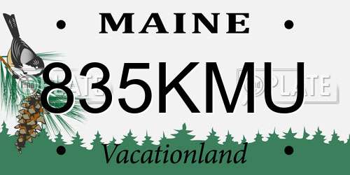 835KMU Maine License Plate