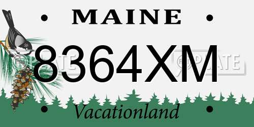 8364XM Maine License Plate